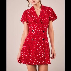 Sugar Lips Red Polka Dot Romper Dress